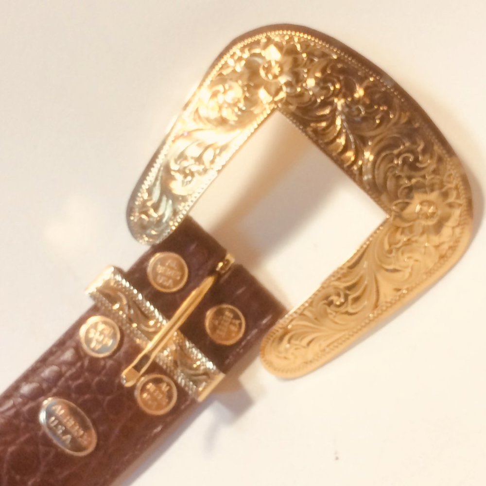 Al Beres Silver Plated Western Gold Tone Belt